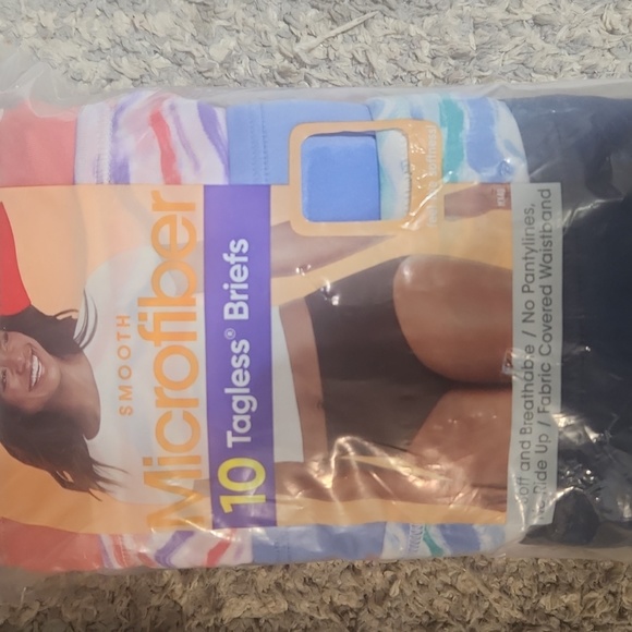 Women's Hanes Microfiber SMOOTH Tagless Brief Underwear pk. of 10 panties READ ! - Picture 2 of 6